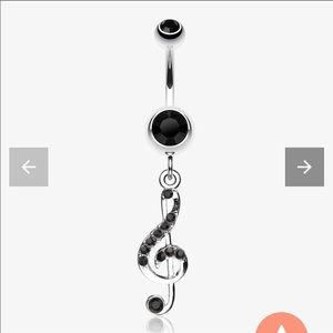 Music note black bellybutton ring